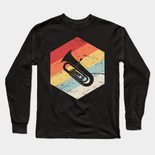 Retro Marching Band Tuba Icon Long Sleeve T-Shirt